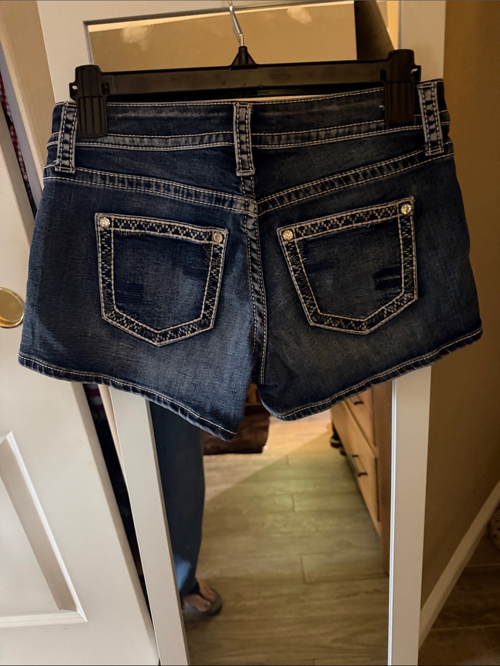 Shyanne Dark Blue Distressed Denim Shorts